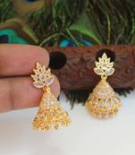 Designer gold plated cz earrings
