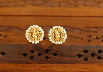 Designer gold plated pear temple studs 1