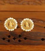 Designer gold plated pear temple studs