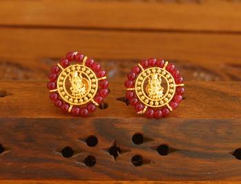 Designer gold plated temple studs 1