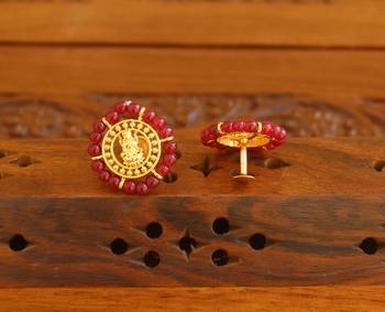 Designer gold plated temple studs 2