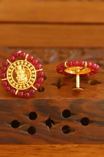 Designer gold plated temple studs