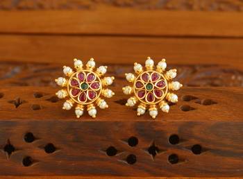 Designer gold plated studs 1