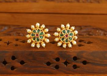 Designer gold plated studs 1