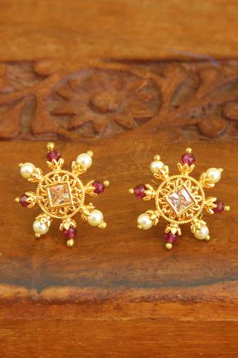 Designer gold plated studs