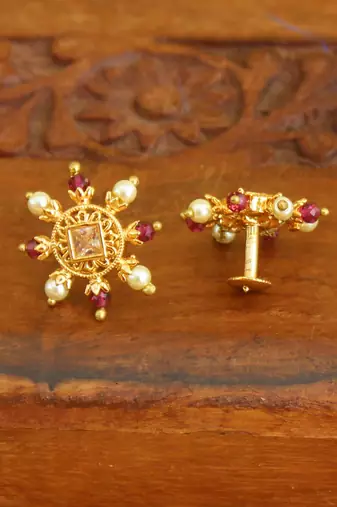 Designer gold plated studs