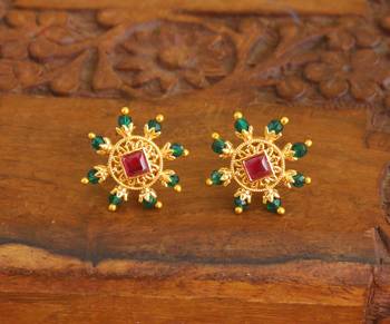 Designer gold plated studs 1