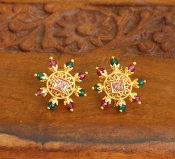 Designer gold plated studs 1