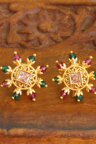 Designer gold plated studs