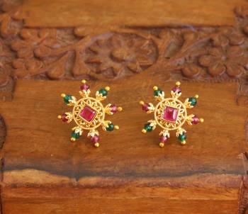 Designer gold plated studs 1