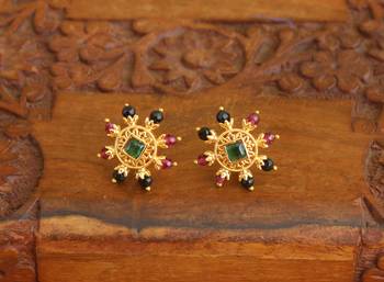 Designer gold plated studs 1