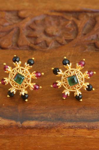 Designer gold plated studs