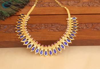 Kerala style gold plated palakka nagapadam necklace 1