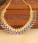 Kerala style gold plated palakka nagapadam necklace