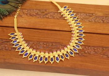 Kerala style gold plated palakka nagapadam necklace 2