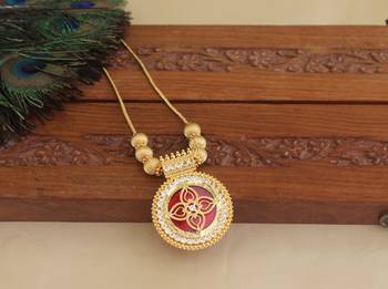 Kerala style gold plated palakka necklace 1