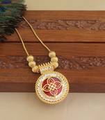 Kerala style gold plated palakka necklace