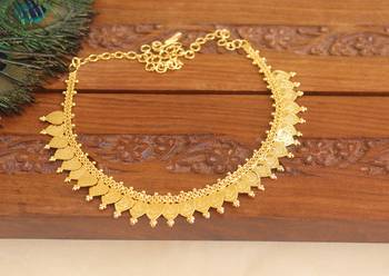 Kerala style gold plated temple coin necklace 1