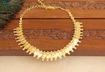Kerala style gold plated temple coin necklace 3
