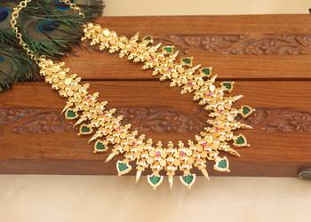 Kerala style gold plated palakka necklace 1