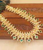 Kerala style gold plated palakka necklace