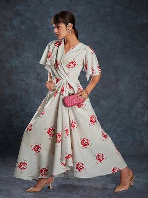 White and red floral maxi dress 6