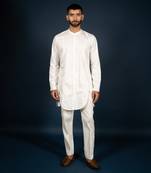 Off white cotton satin kurta