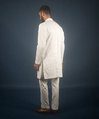 Off white cotton satin kurta 3