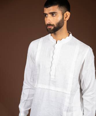 Off white linen kurta 2