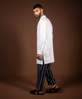 Off white linen kurta 3