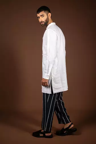 Off white linen kurta
