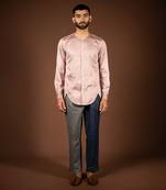 Rose gold cotton satin shirt