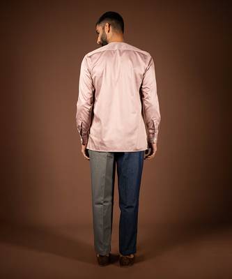 Rose gold cotton satin shirt 4