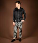 Black cotton satin shirt