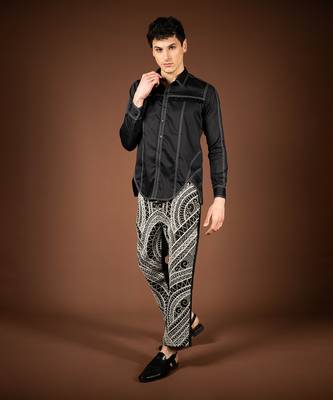Black cotton satin shirt 2