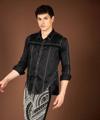 Black cotton satin shirt 5