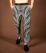 Black matka silk hand embroidered pant