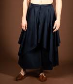 Navy blue cotton satin pant