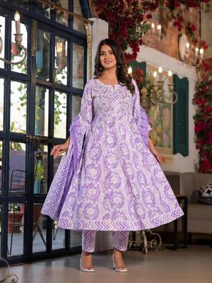 Blue  rayon   embriodery  work anarkali  kurti pant dupatta set 1
