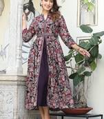 Mehroon   rayon front cut  anarkali gown only