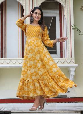 Mustrad  rayon anarkali gown only 1