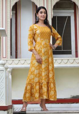 Mustrad  rayon anarkali gown only 3