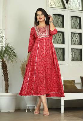 Red rayon anarkali gown only 1