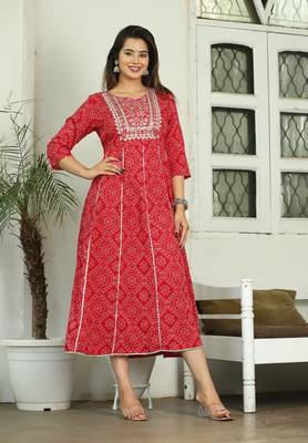 Red rayon anarkali gown only 2