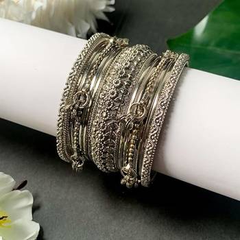 navratri silver plated bangle set for women 1