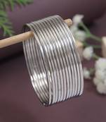 navratri silver oxidised plain bangles set for women