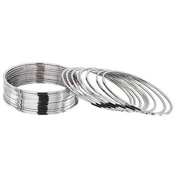 navratri silver oxidised plain bangles set for women 2
