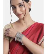 navratri silver oxidised bangle set for women 