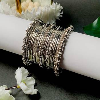 navratri silver oxidised bangle set for women  5