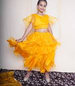 A mellow yellow lehnga set for baby girls